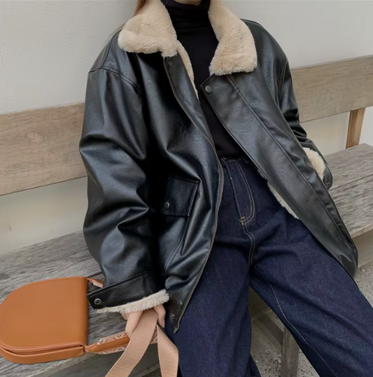 Veste En Cuir Pour Femme Pour L’Hiver | Oversize