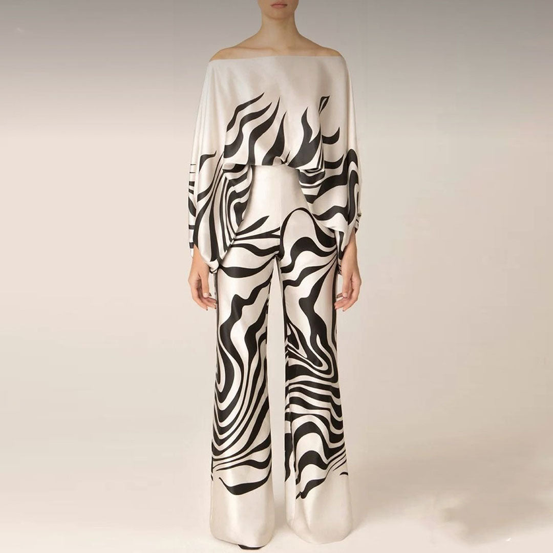 Robe Femme Colorée à Rayures Originales et Pantalon