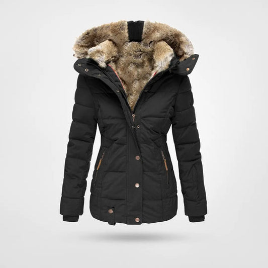 Veste Hiver Féminine CapucheFourrure Synthétique - LuxeStyle