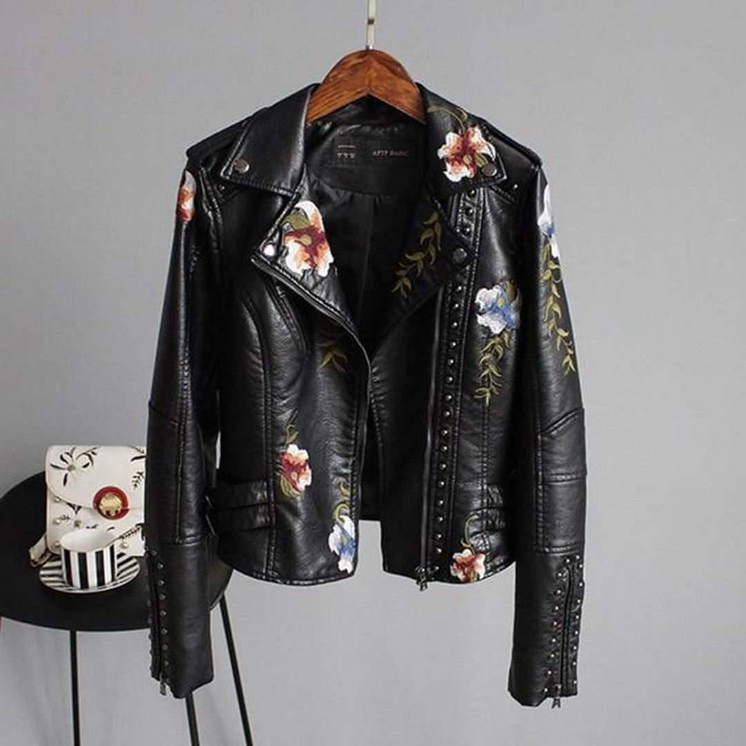 Veste femme fleuri élégante manches longues