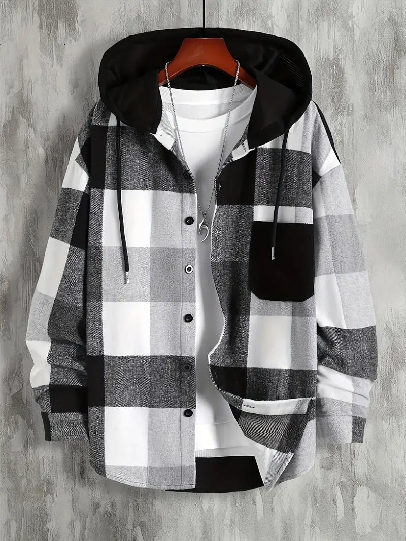 Veste à Capuche Homme Carreaux Mode & Détente Relaxe - LuxeStyle