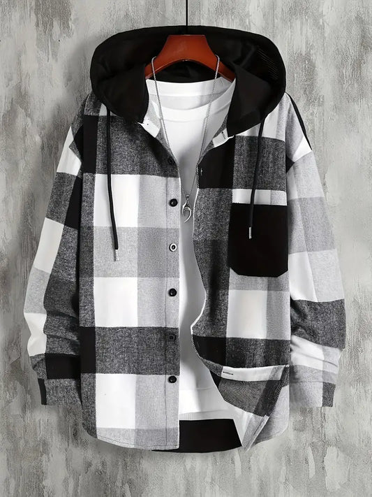 Veste à Capuche Homme Carreaux Mode & Détente Relaxe - LuxeStyle