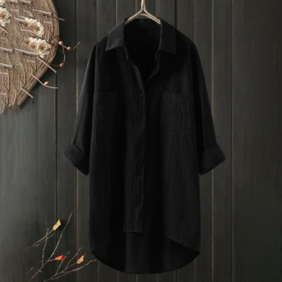 Chemise homme noir classique manches longues - LuxeStyle