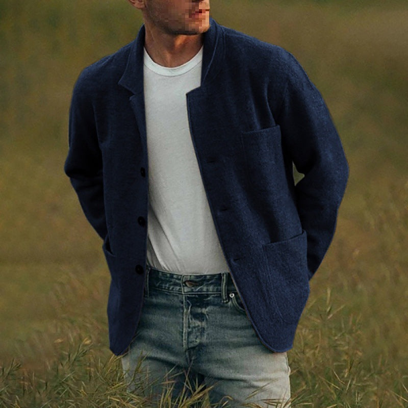 Veste Casual Chic pour Homme – Tissu structuré avec fermeture éclair et poches latérales
