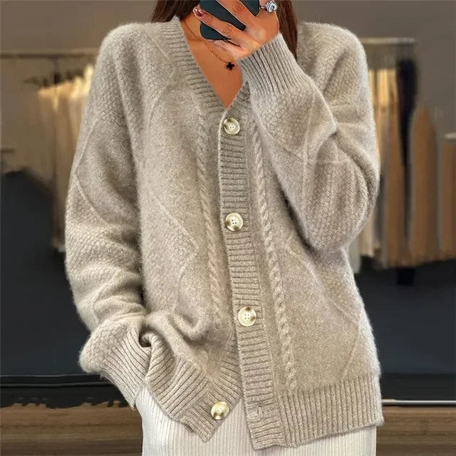 Cardigan Long Femme Hiver Doux - luxestyle