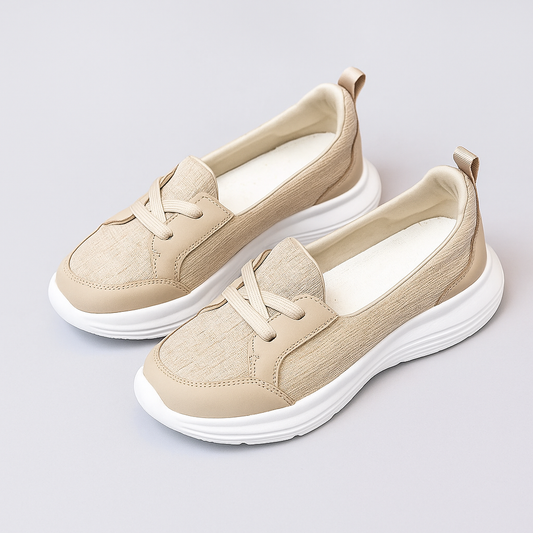 Baskets Femmes Beige à Lacets - LuxeStyle