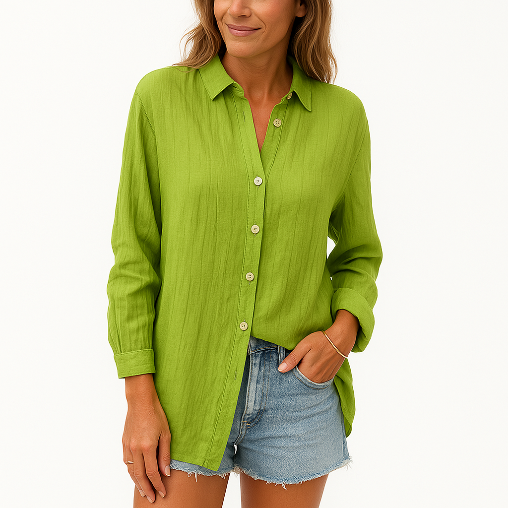 Chemise Lin Élégante Manches Longues Femmes