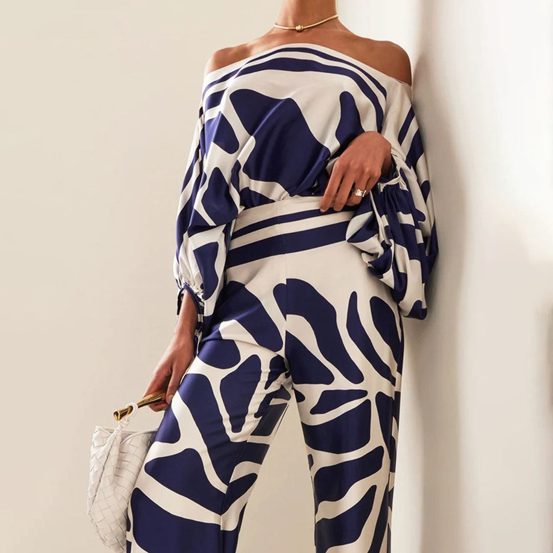 Ensemble Élégant Femme - Haut Décolleté et Pantalon Fluide