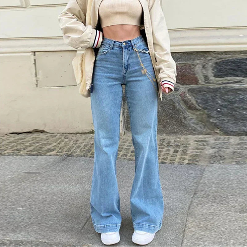 Jean Femme Élégant Taille Mi-Haute Classic - BlxckFR