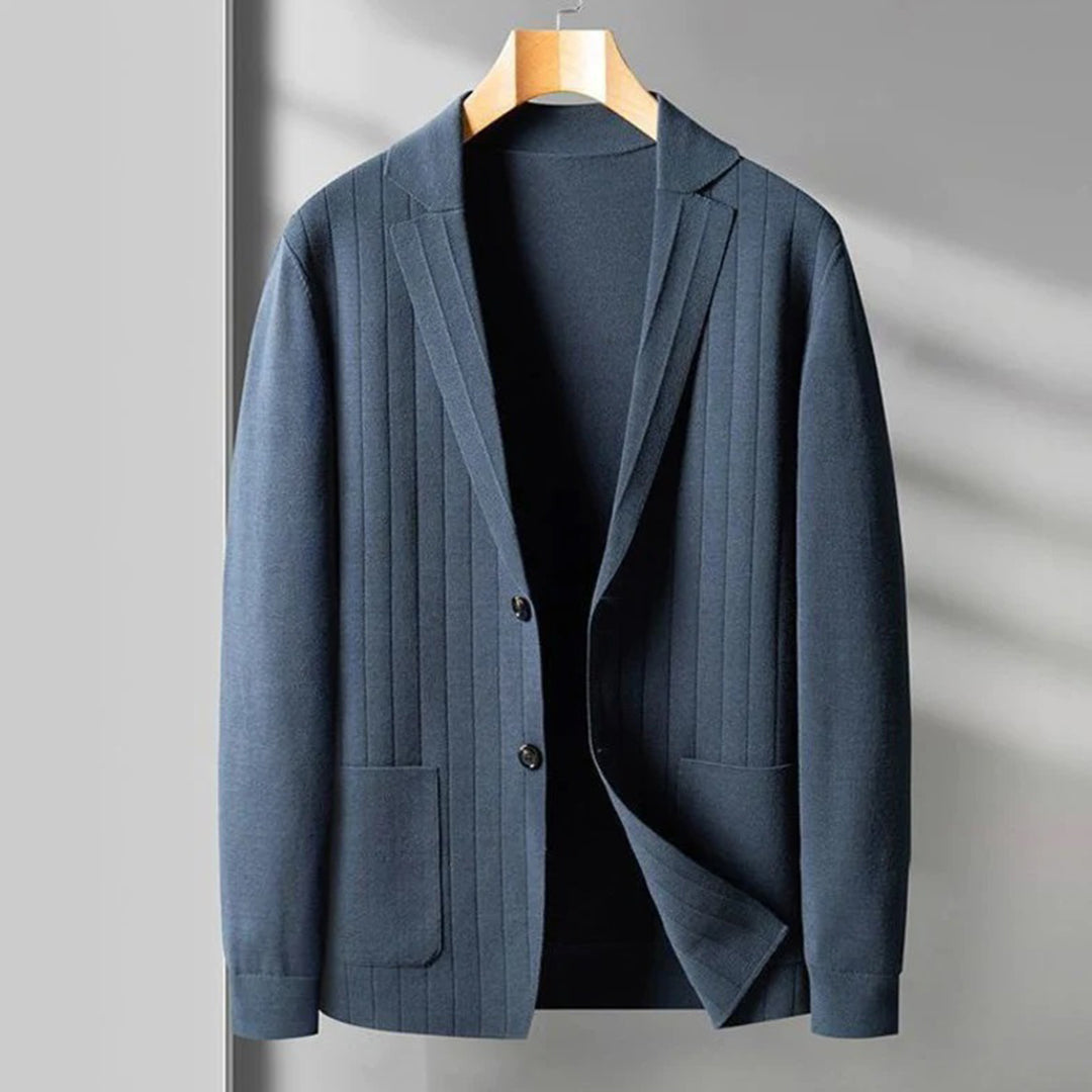 Blazer Homme Élégant à Rayures pour Travail et Soirée