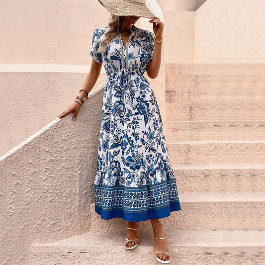 Azurina™ – Robe d'Été Femme Longue Fluide et Chic