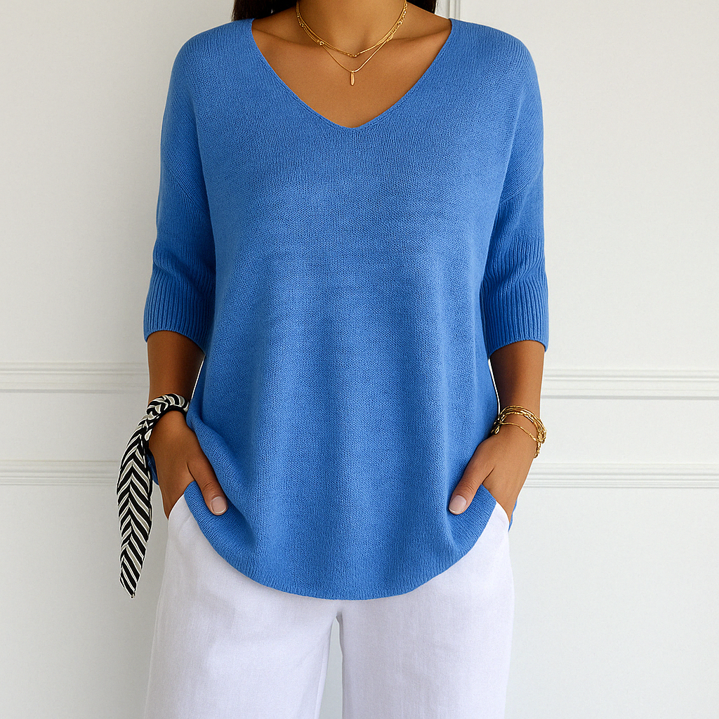 Pull Col V Féminin - Maille Légère, Confortable & Chic pour Femmes