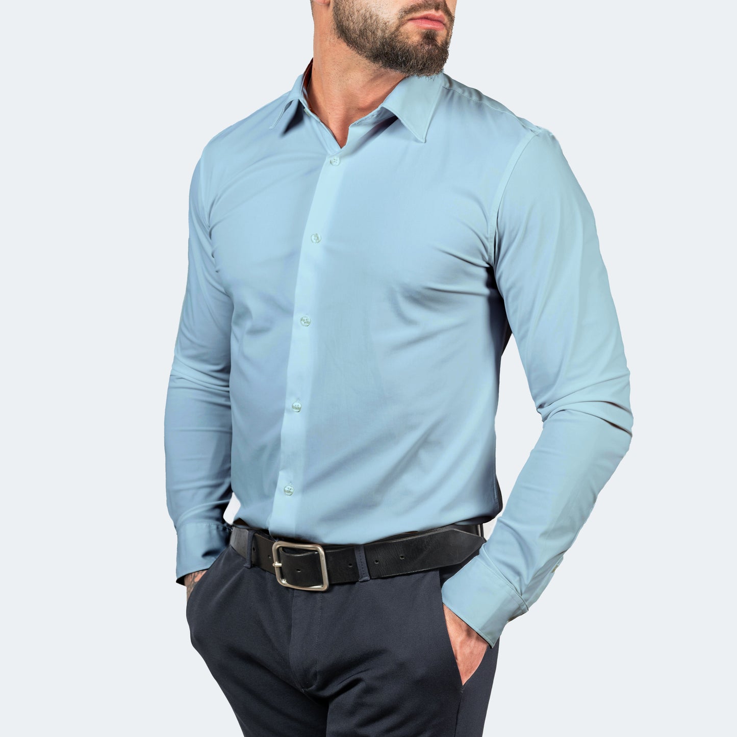 Chemise Homme Slim Fit à Boutons pour Travail Quotidien
