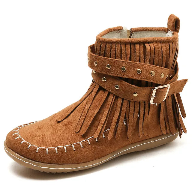 Bottines Chic à Franges pour Femmes