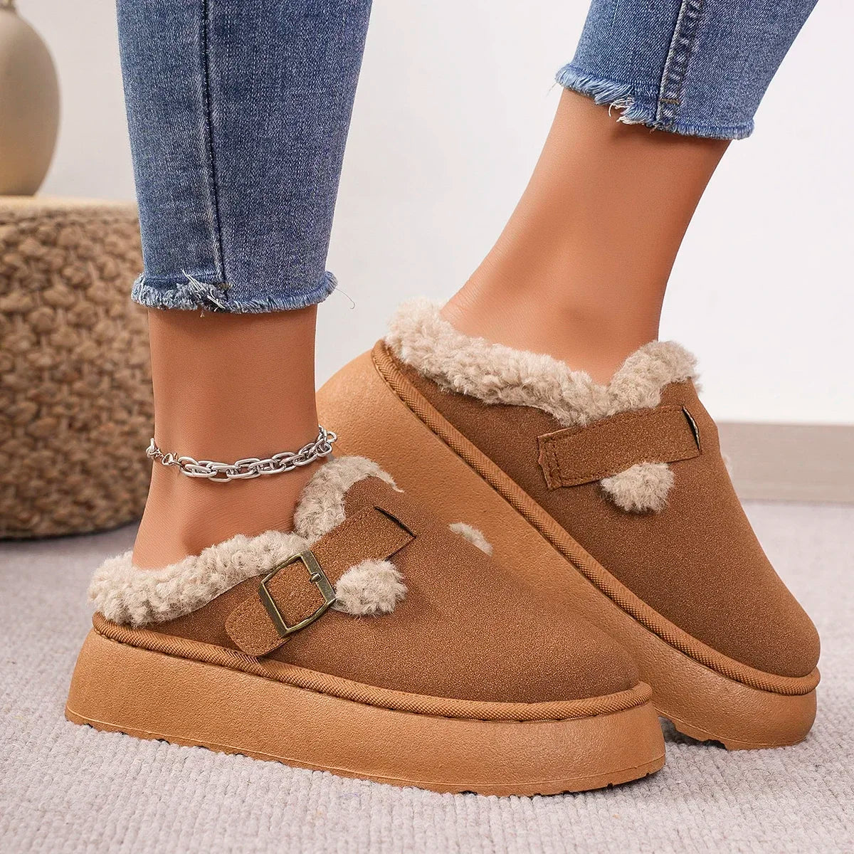 Boken™ – Bottes Hiver Femme Rétro en Peluche Douce