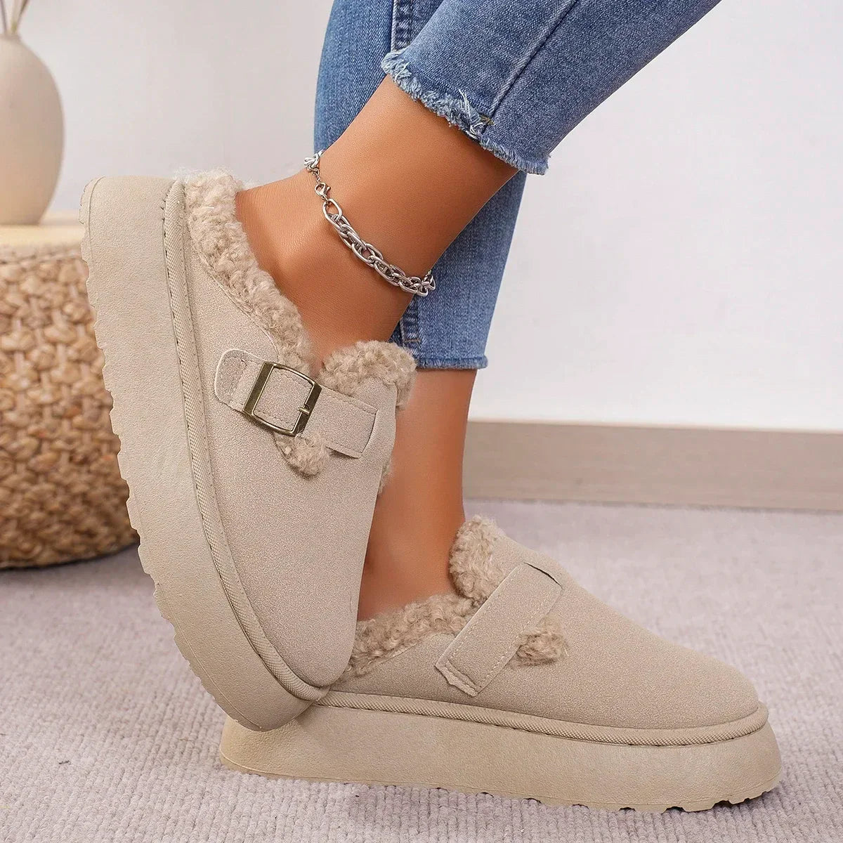 Boken™ – Bottes Hiver Femme Rétro en Peluche Douce