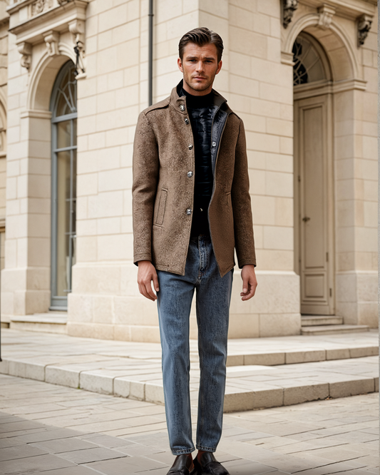 Manteau en laine homme hivernal élégant - LuxeStyle