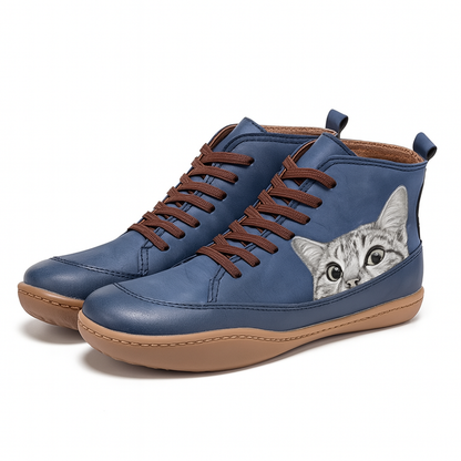 Bottes Femme Hiver Chaudes au Style Chat Mignon