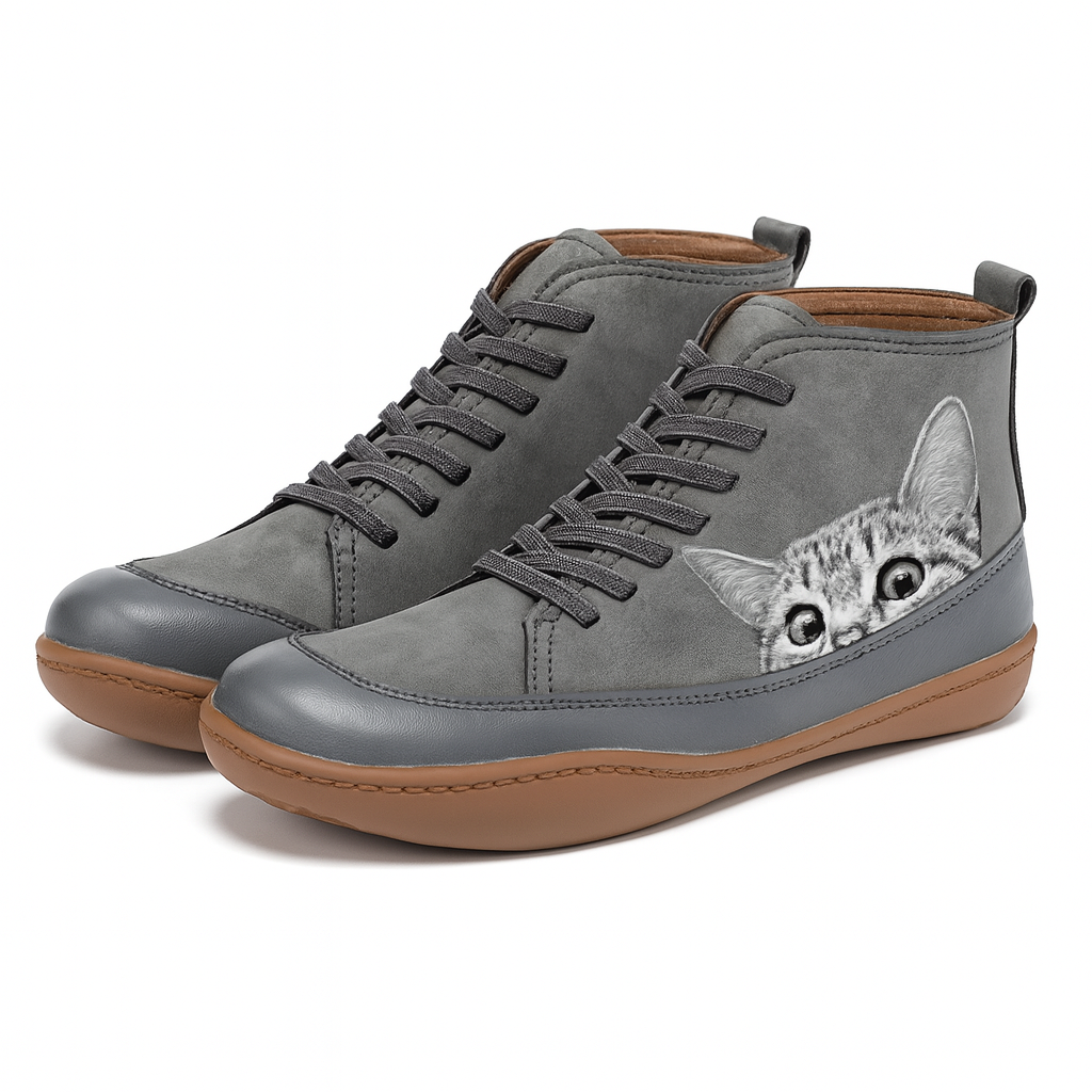Bottes Femme Hiver Chaudes au Style Chat Mignon