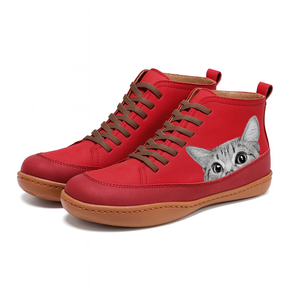 Bottes Femme Hiver Chaudes au Style Chat Mignon