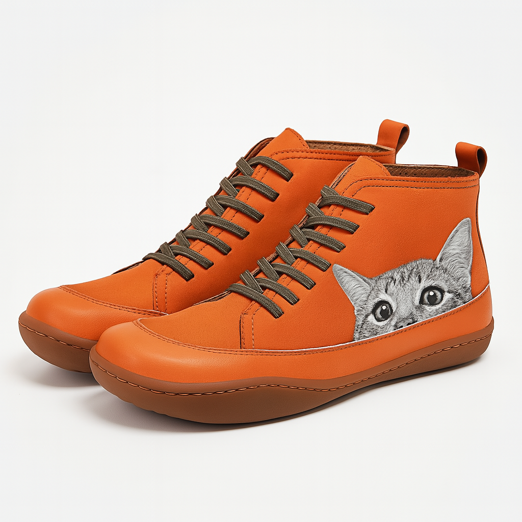 Bottes Femme Hiver Chaudes au Style Chat Mignon