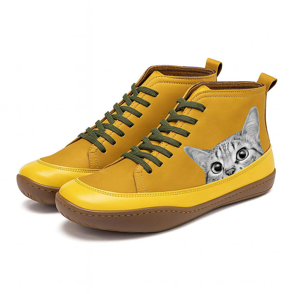 Bottes Femme Hiver Chaudes au Style Chat Mignon