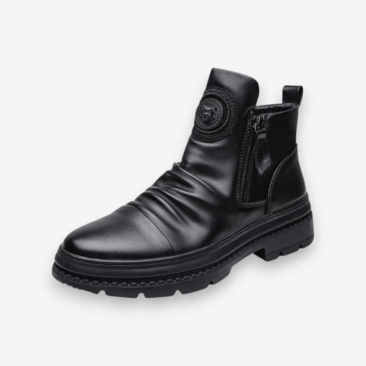 Bottes Cuir Classiques à Fermeture Éclair - LuxeStyle