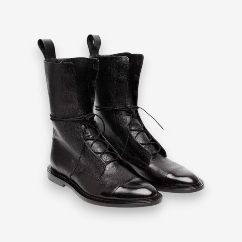 Bottines Femme Élégantes à Lacets Hautes et Semelles Stables - LuxeStyle