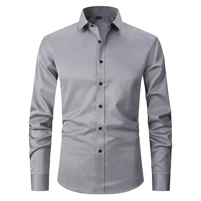 Chemise Homme Élégante Manches Longues Slim Fit