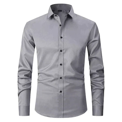 Chemise Homme Élégante Manches Longues Slim Fit