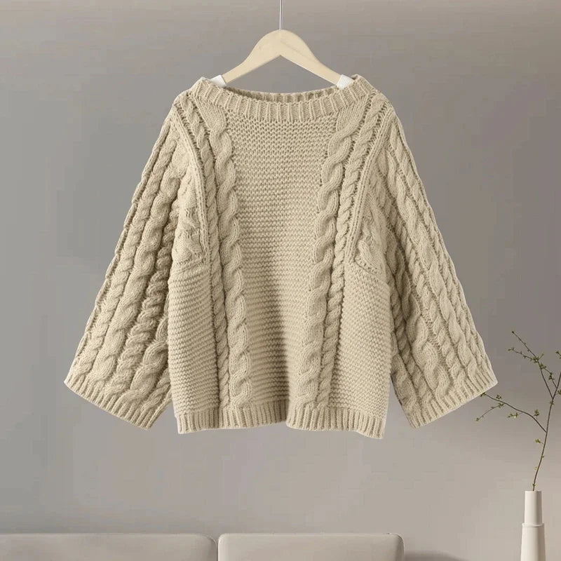 Pull Femme Col Rond Élégant Tricoté