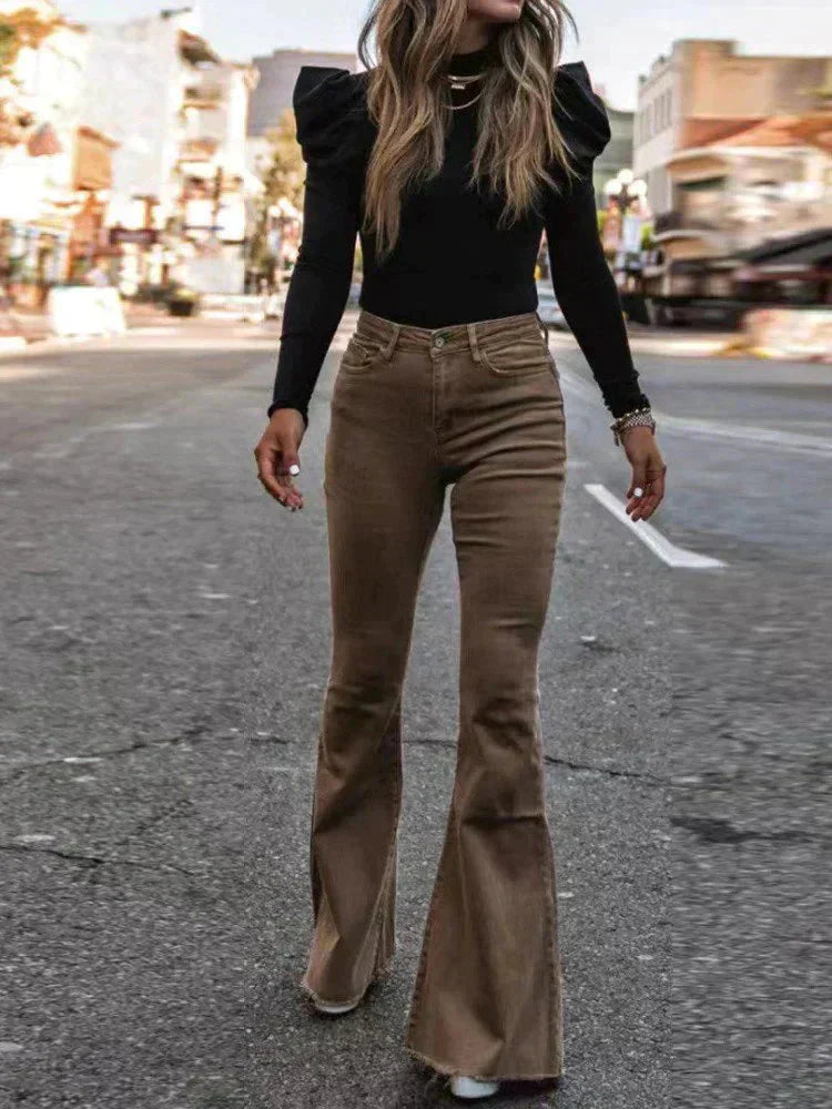 Blouse femme élégante à pois et manches longues semi-transparentes