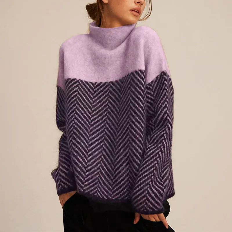 Pull Femme Col Roulé Hiver Chic
