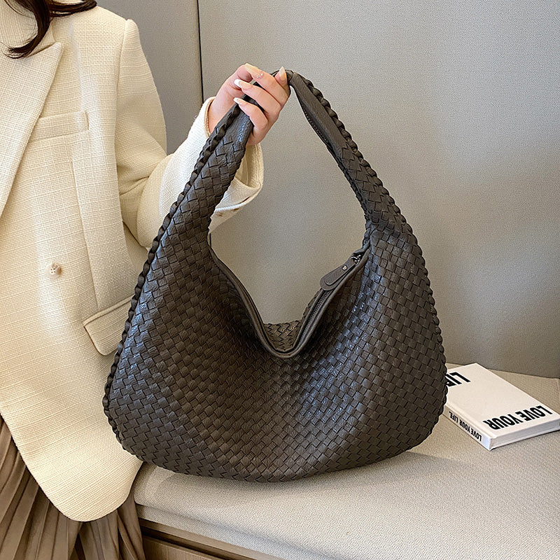 Sac à main cuir tressé élégant noir pour femme - LuxeStyle