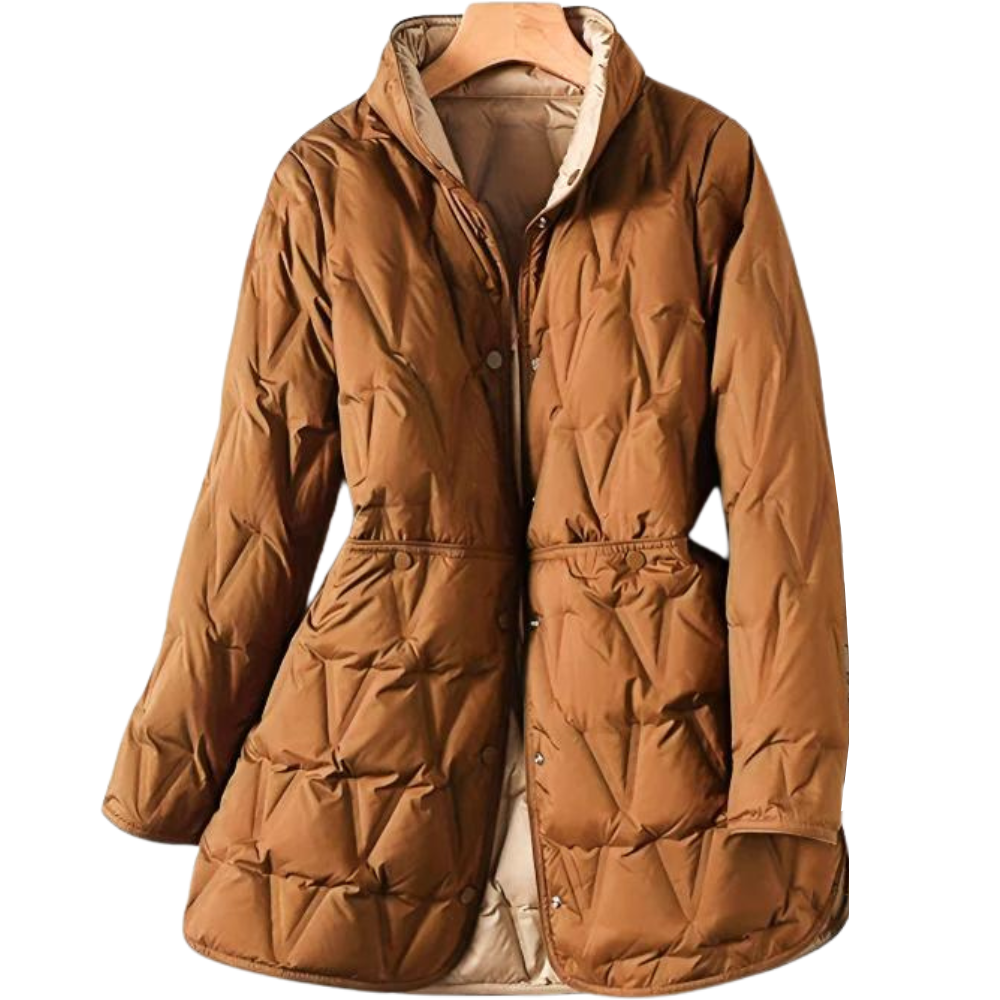 Doudoune Femme Classique Manches Longues Boutons Élégants