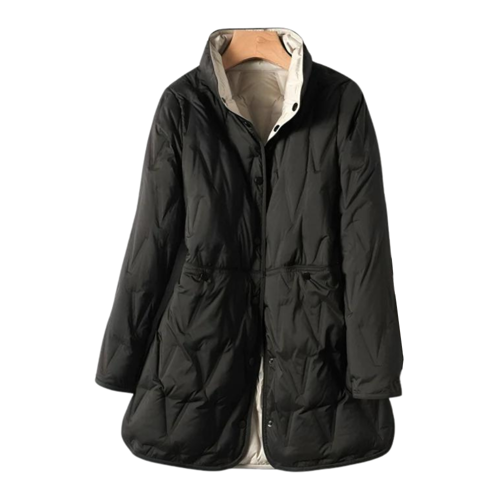 Doudoune Femme Classique Manches Longues Boutons Élégants - LuxeStyle