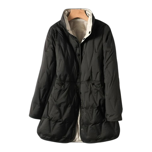 Doudoune Femme Classique Manches Longues Boutons Élégants - LuxeStyle