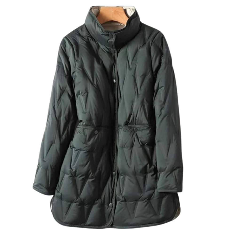 Doudoune Femme Classique Manches Longues Boutons Élégants