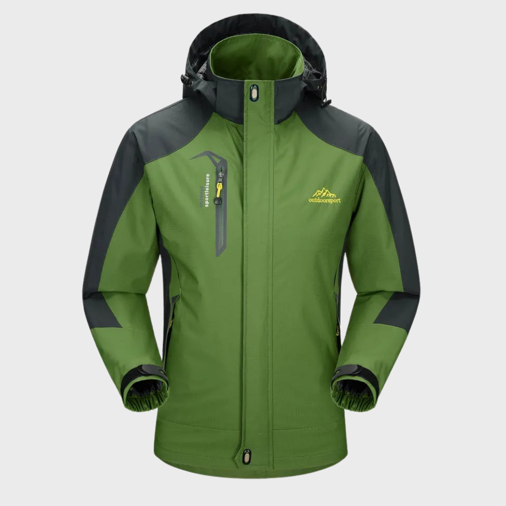 Veste de randonnée étanche bleu marine à capuche réglable