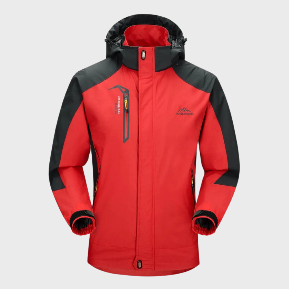 Veste de randonnée étanche bleu marine à capuche réglable