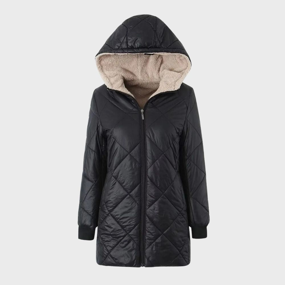 Veste Hiver Chic à Capuche Longues Manches - LuxeStyle