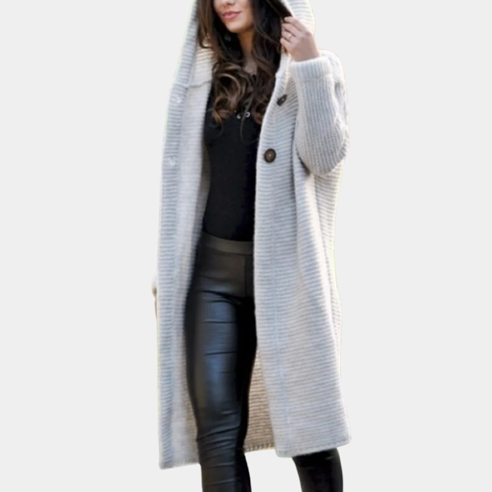 Gilet Élégant à Capuche Zippé Pour Femme Hiver