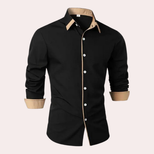 Chemise Homme Élégante Col Chemisé pour Automne - LuxeStyle
