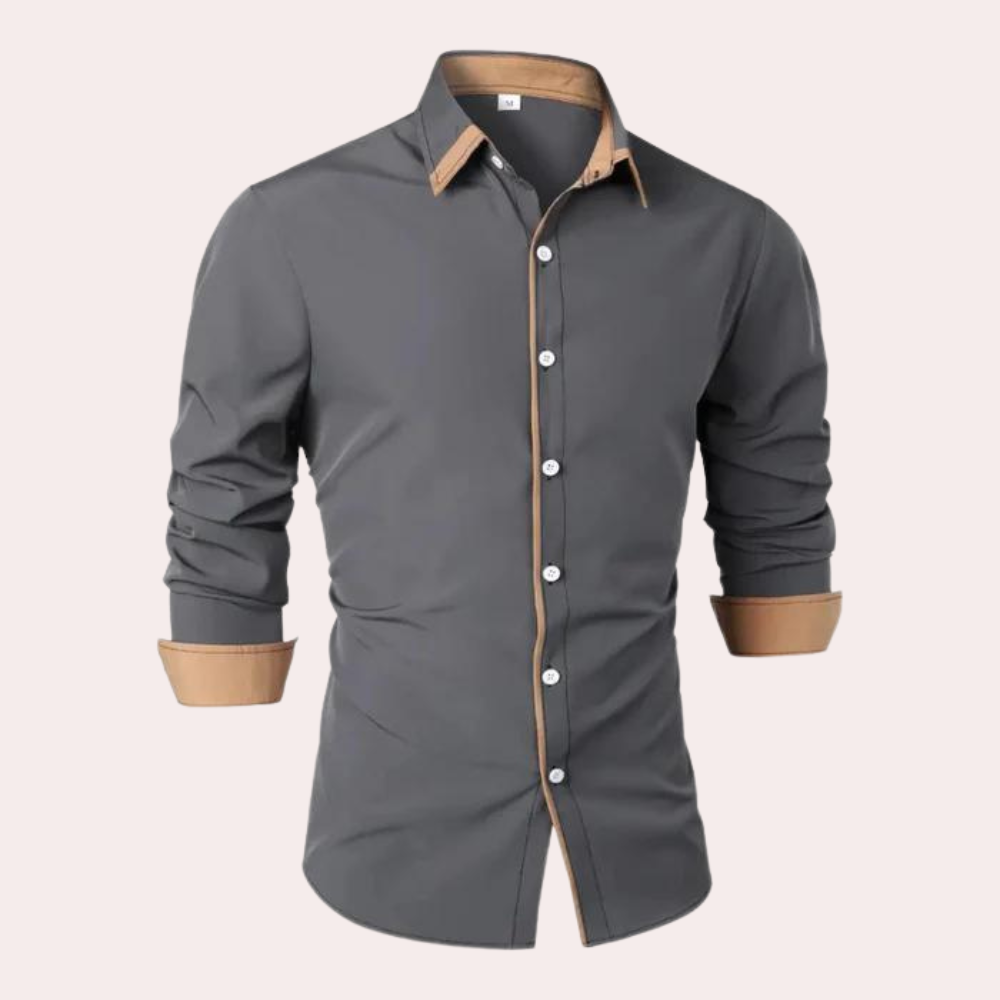 Chemise Homme Élégante Col Chemisé pour Automne