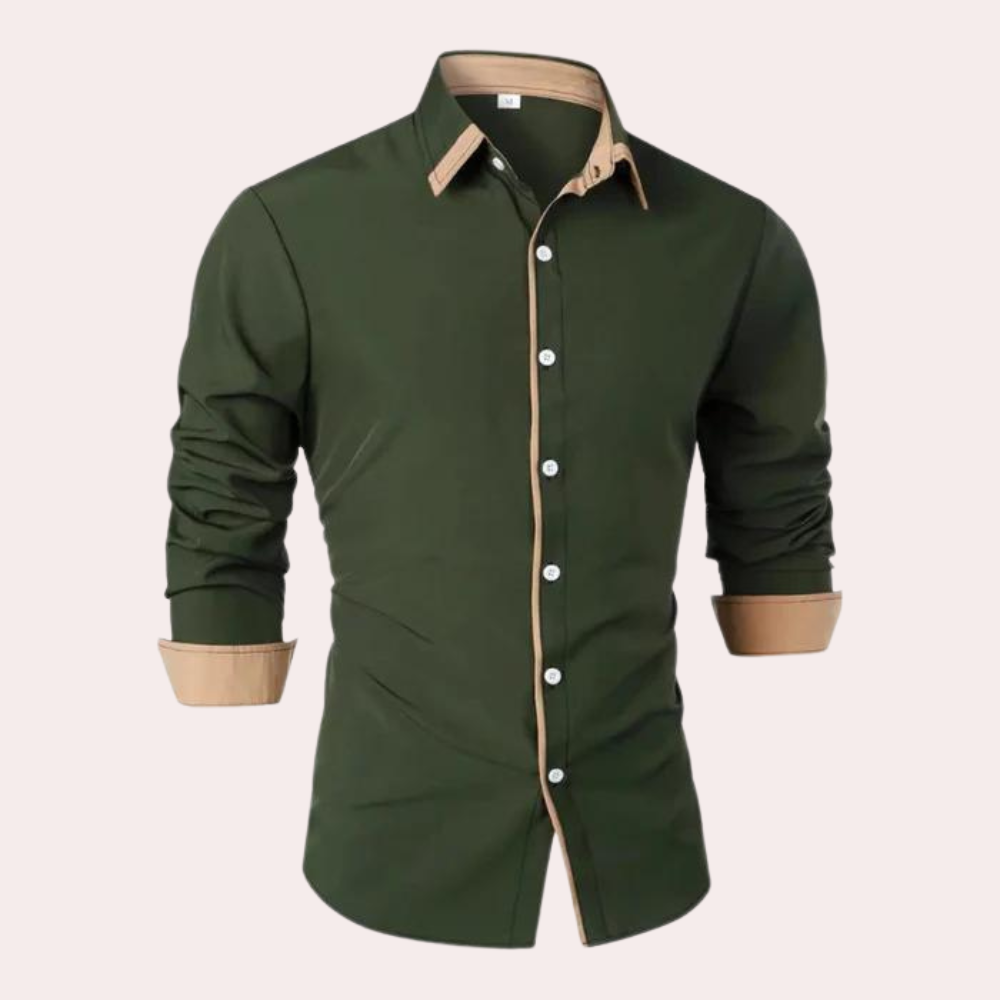 Chemise Homme Élégante Col Chemisé pour Automne