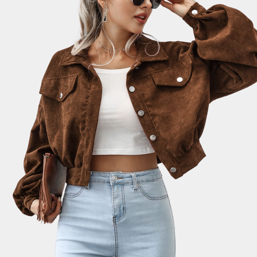 Veste Femme Velours Doux, Style Vintage Décontracté - LuxeStyle