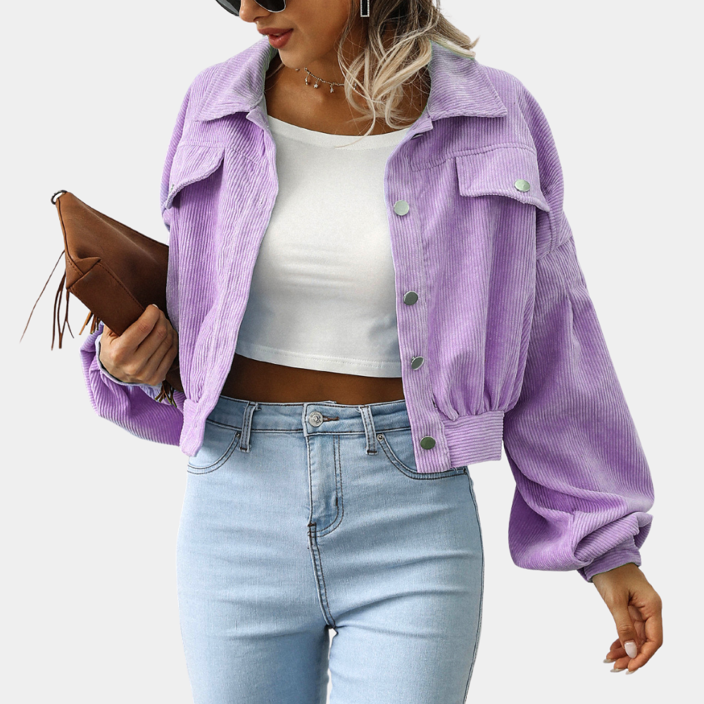 Veste Femme Velours Doux, Style Vintage Décontracté