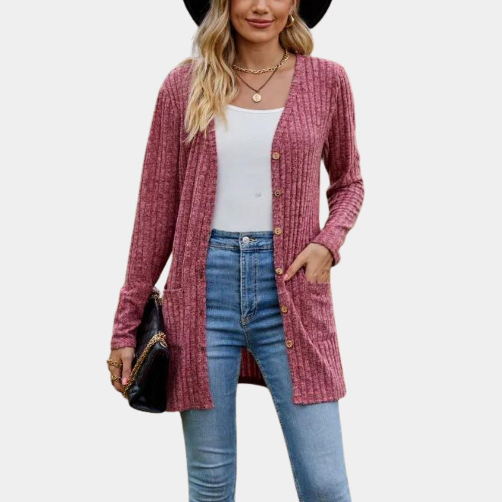 Cardigan Chic Décontracté avec Poches et Boutons - LuxeStyle