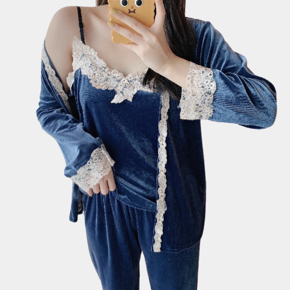 Pyjama Femme 2 Pièces Élégant Dentelle Douce