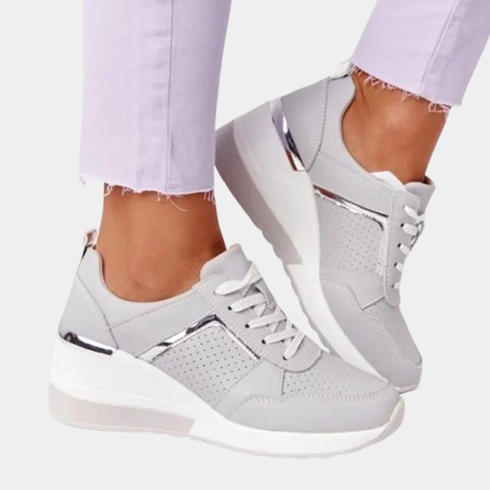 Chaussures Sport Femme Gris Anthracite avec Accents Luxe - LuxeStyle